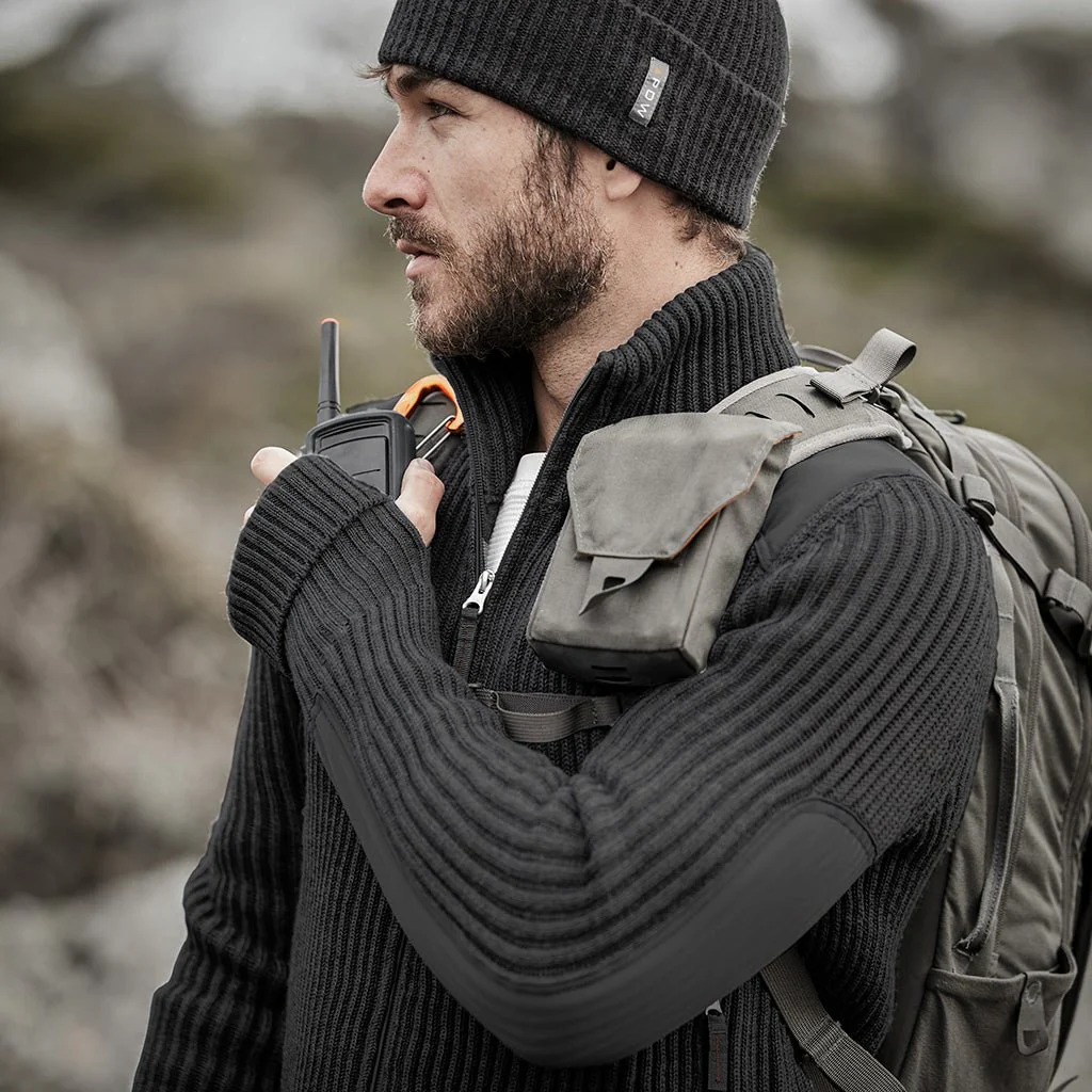 CWO Full Zip Sweater - Heather Black - Image 3