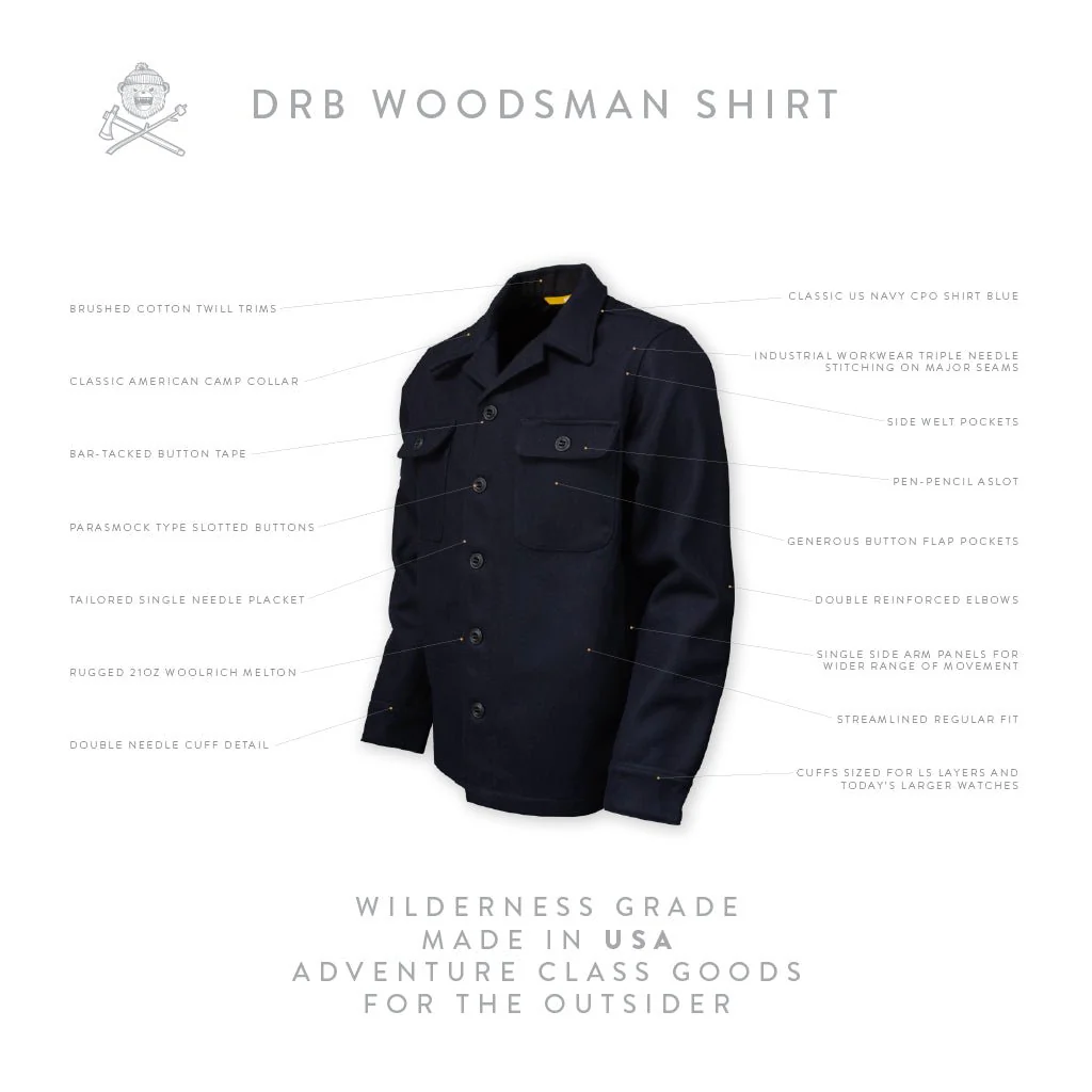 DRB Woodsman Shirt - Navy Blue Woolrich - Image 3
