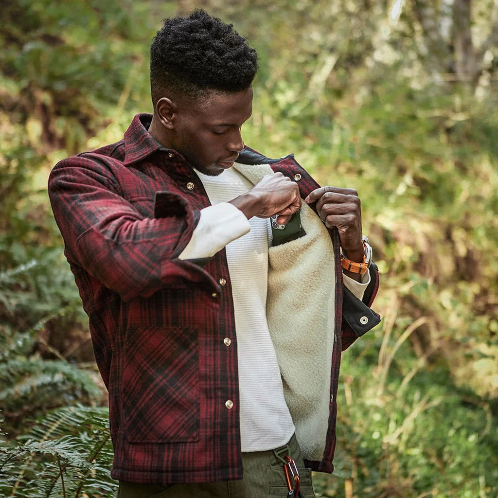 Shearling Mountain Jacket - Red Plaid - Image 5
