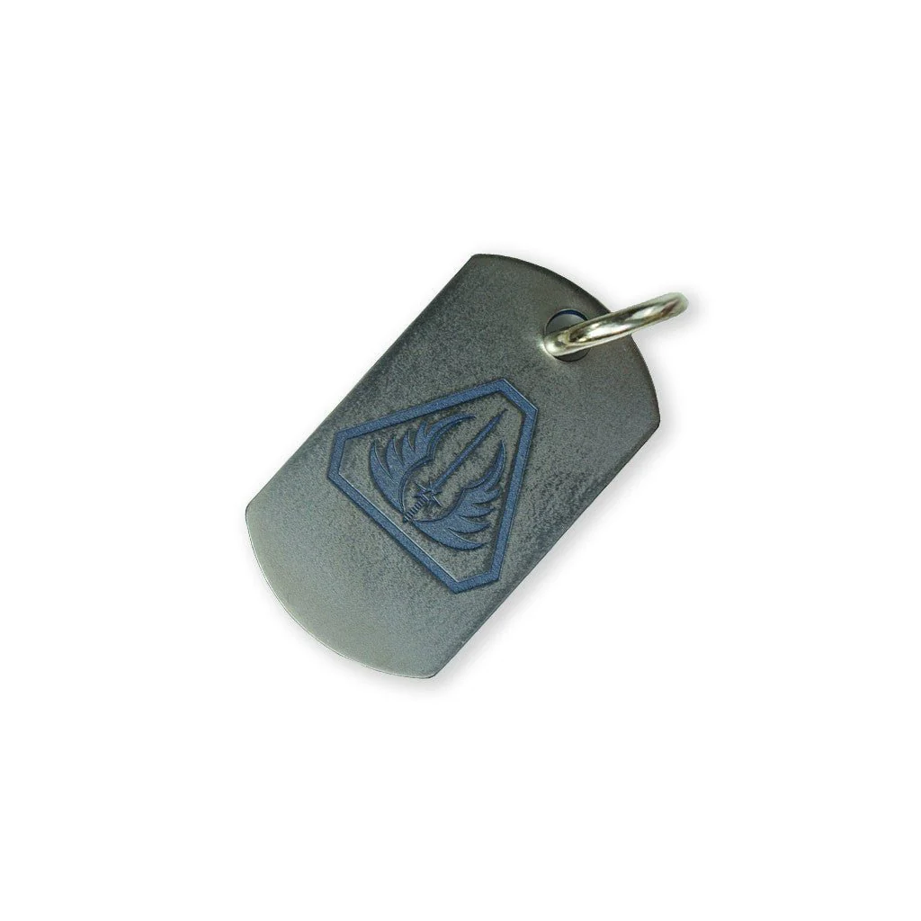Steel Flame Titanium Dog Tag - All Terrain/Gray Knights with Jump Ring - Image 3
